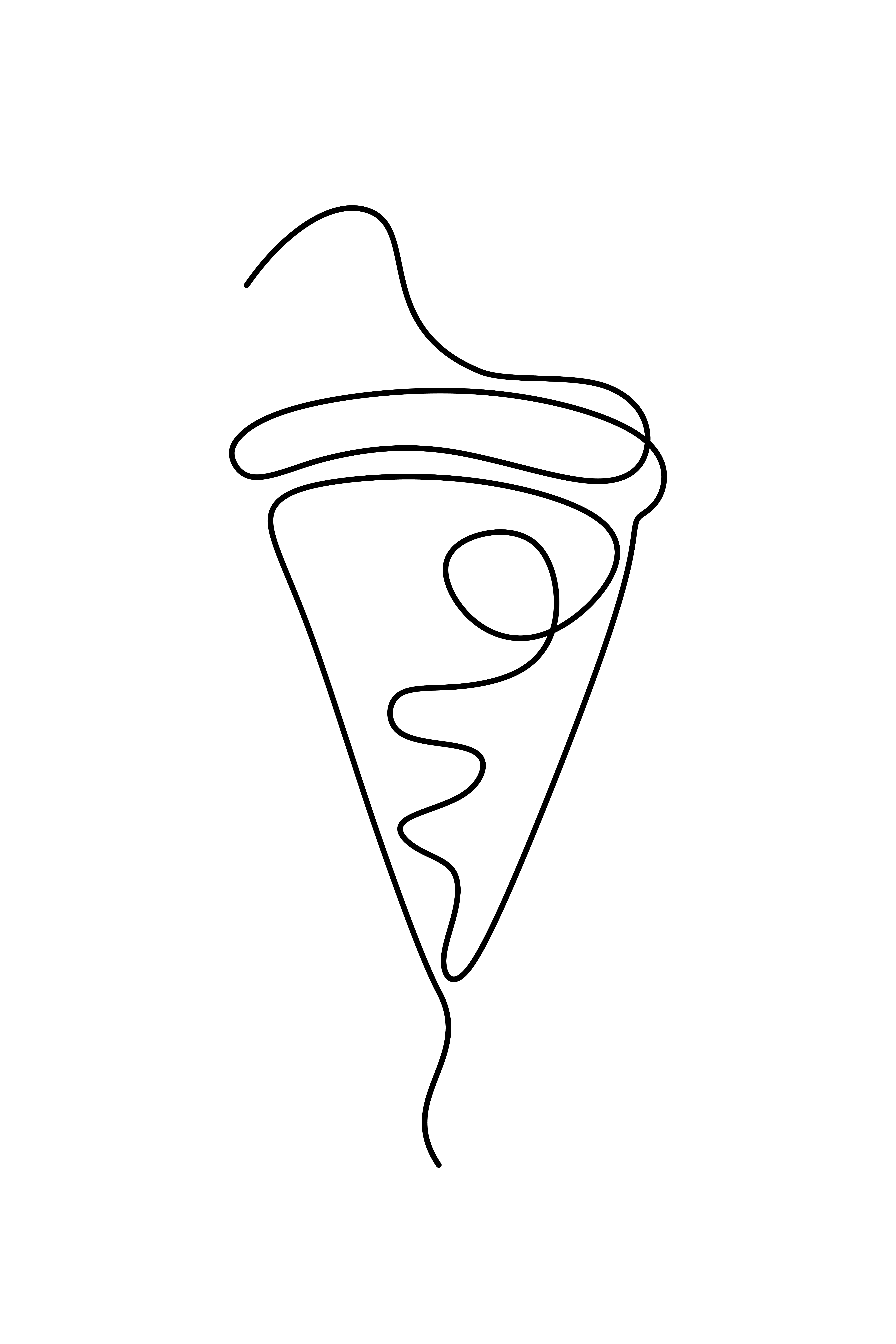 Bild von Pizza in Lineart-Stil